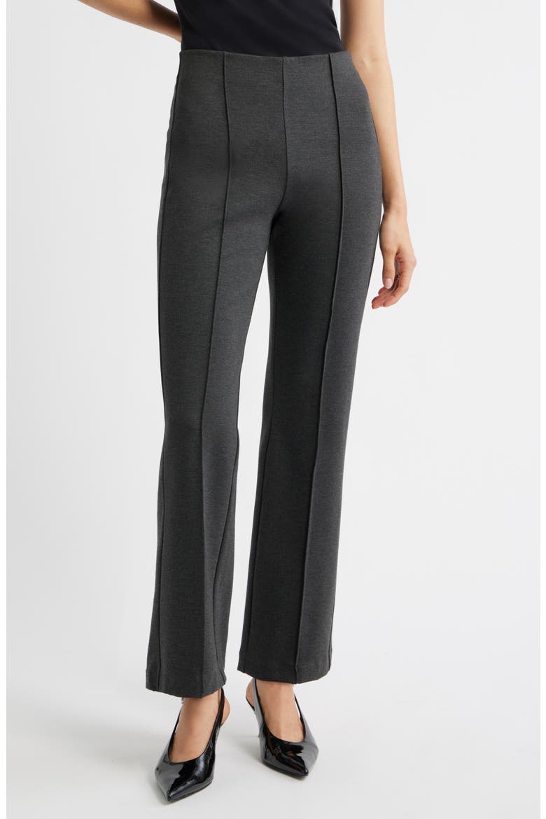 Pull-On Ponte Trousers, Main, color, GREY DARK HEATHER