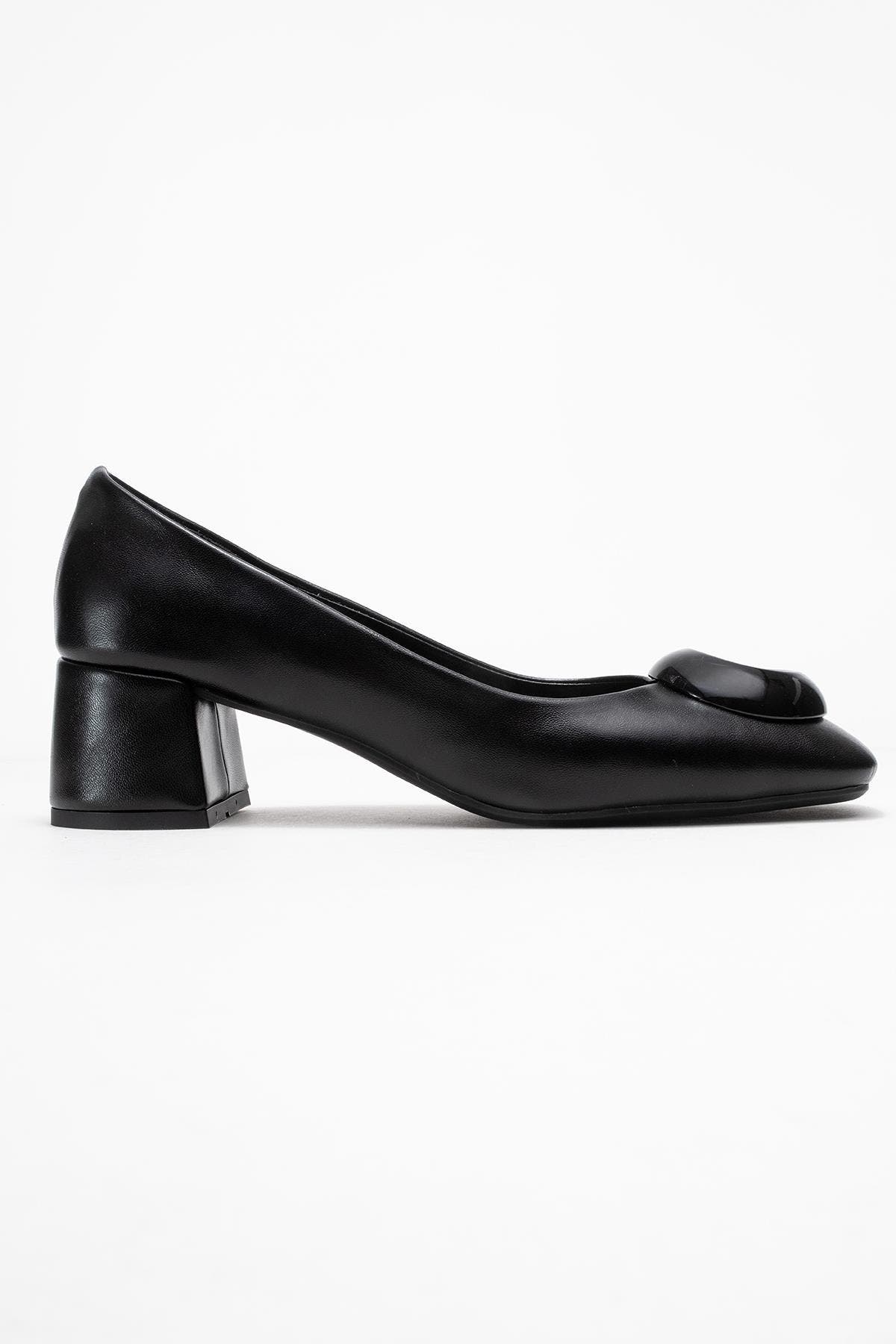 Prologue Shoes Mila Buckle Square Toe Block Heel Pump, Alternate, color, Black