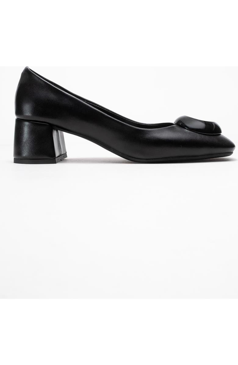 Prologue Shoes Mila Buckle Square Toe Block Heel Pump, Alternate, color, Black