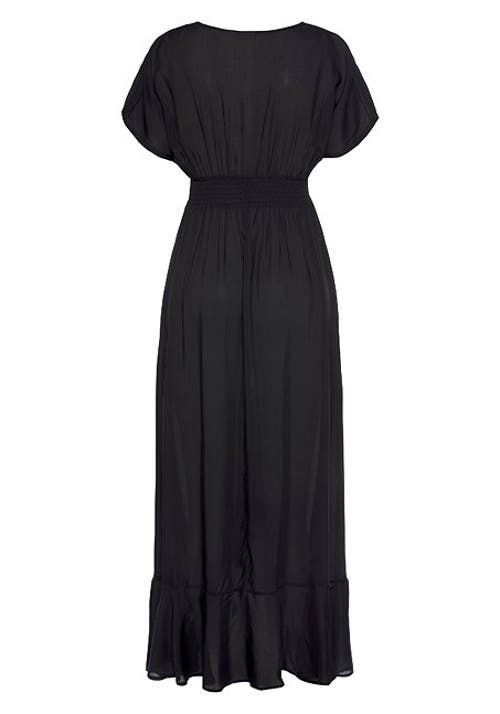 Lascana Flounce Hem Cover Up In Black