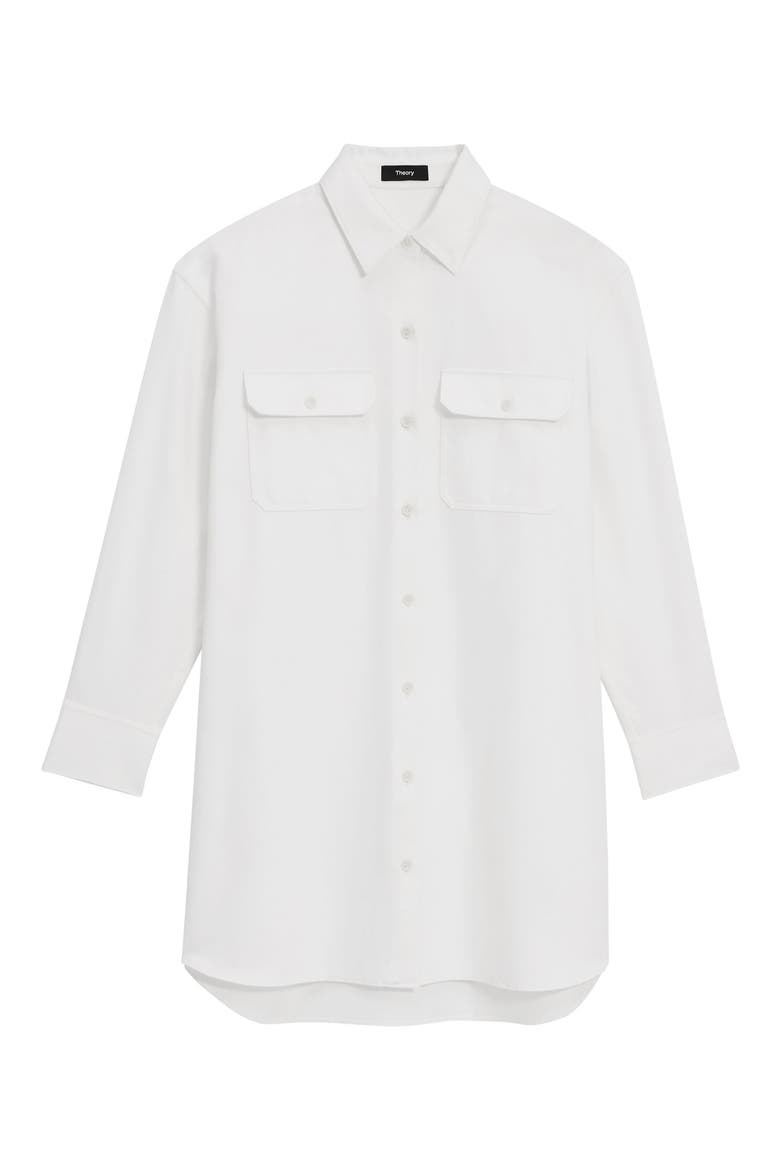 Long Sleeve Cotton Poplin Shirtdress, Alternate, color, OPTIC WHITE