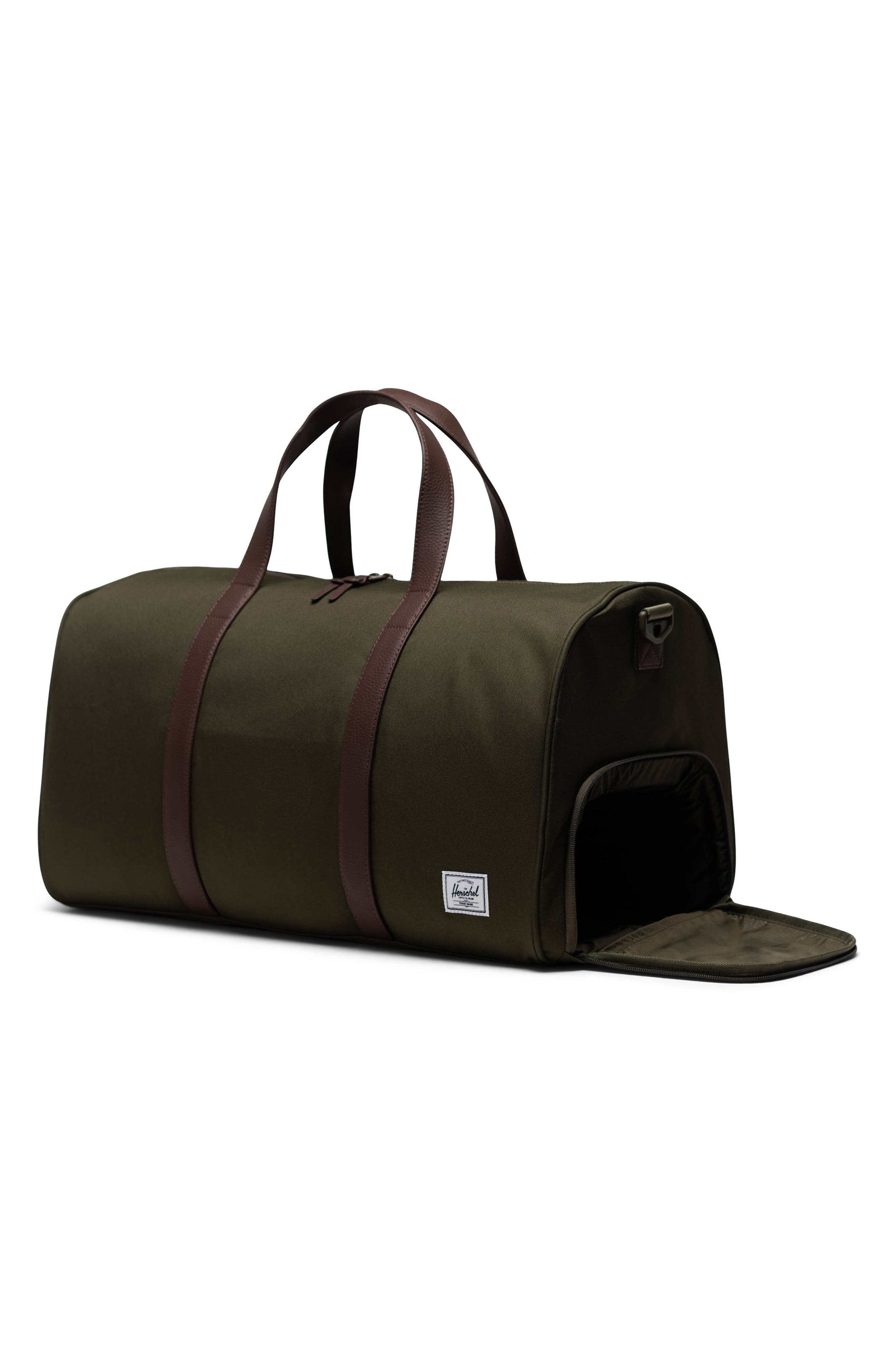 Novel Recycled Nylon Duffle Bag, Alternate, color, IVY GREEN