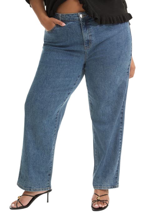 Curvie Fit High Rise Straight Leg Stretch Jeans