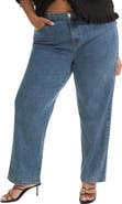 June & Vie Curvie Fit High Rise Straight Leg Stretch Jeans