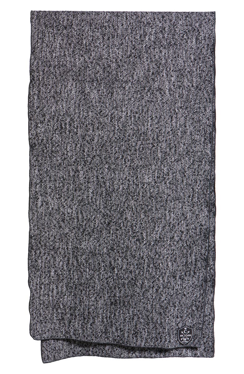 CLIFTON WILSON Herringbone Wool Scarf, Alternate, color, Dark Gray