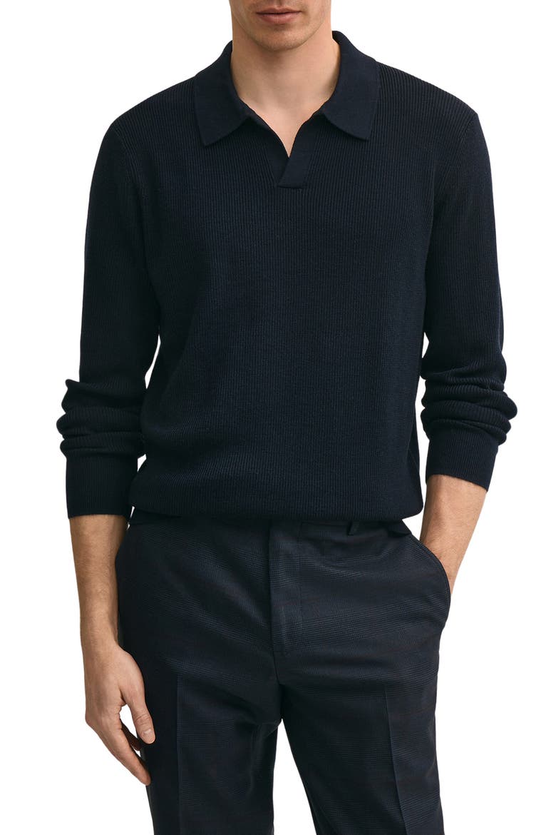 Johnny Collar Performance Sweater, Main, color, NAVY