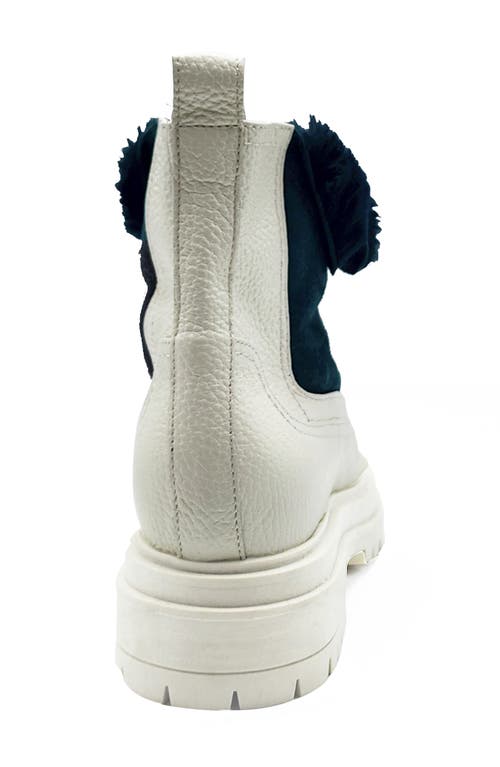 Beautiisoles Francy Genuine Shearling Lined Platform Boot In Navy
