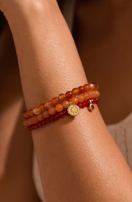 Satya Jewelry Manifest Protection Gemstone Bracelet Set In Brown