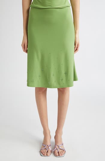 【関税込み】Sandy Liang グリーン Emolga ミディアムスカート Sandy Liang Emolga Skirt in Lime | NONNA