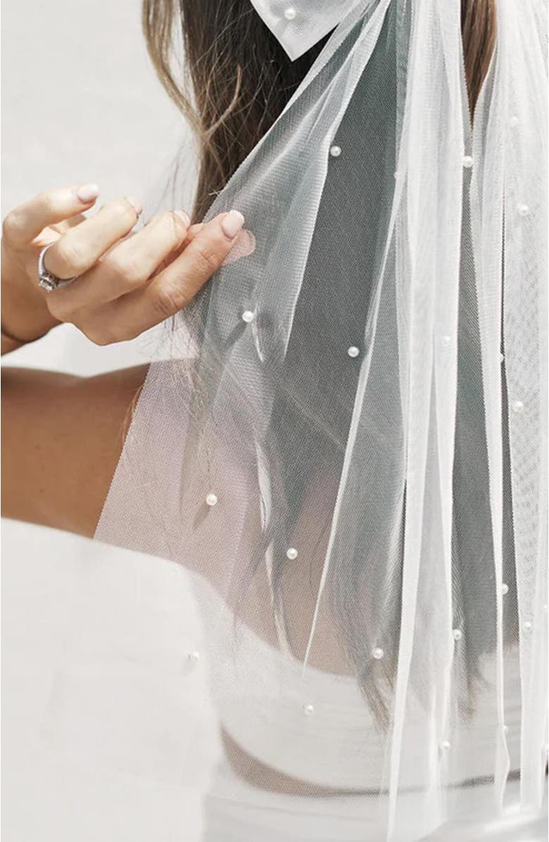 Six Stories Pearl Bride Hair Bow, Alternate, color, 