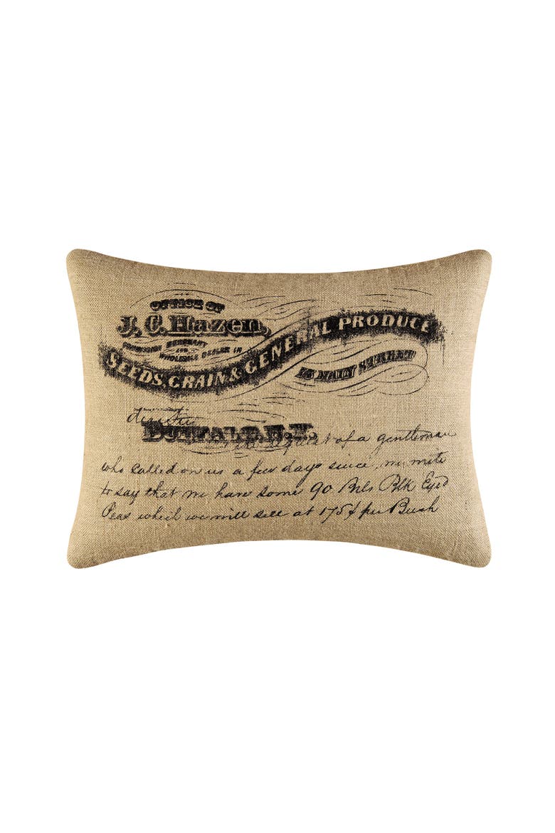General Produce Burlap Printed Accent Pillow, 18" x 24", Main, color, Brown