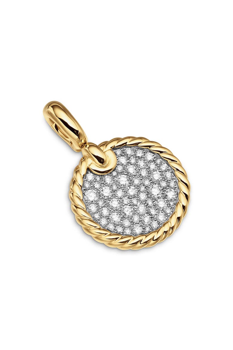 Elements Disc Pendant in 18K Yellow Gold with Pavé Diamonds, Alternate, color, DIAMOND/ YELLOW GOLD