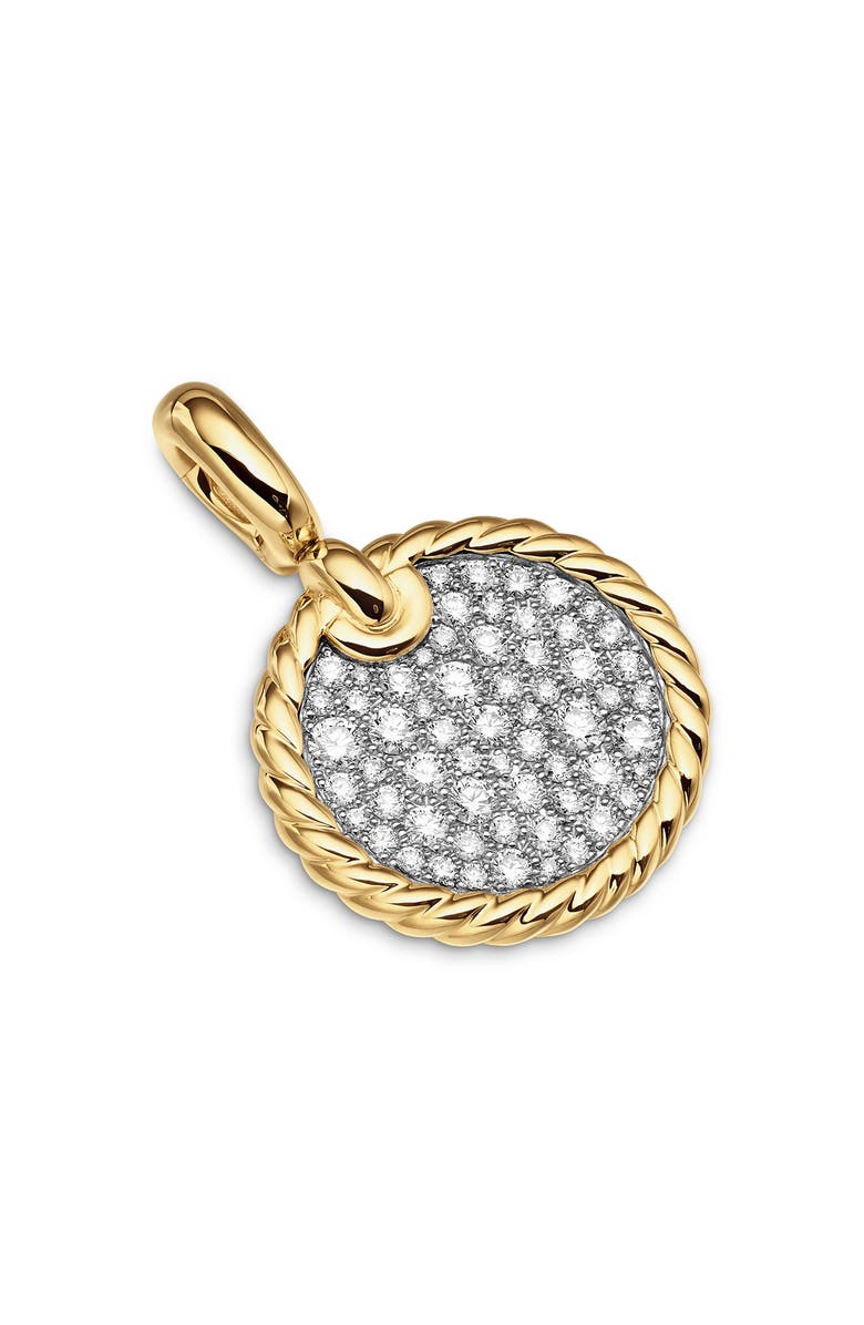 David Yurman Elements Disc Pendant in 18K Yellow Gold with Pavé Diamonds, Alternate, color, Diamond/ Yellow Gold