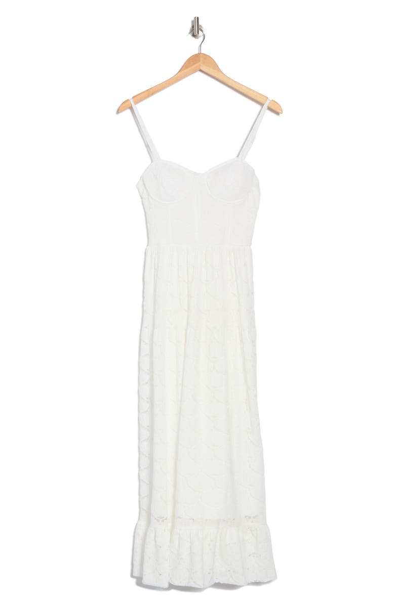NSR Lace Bustier Midi Dress, Alternate, color, White