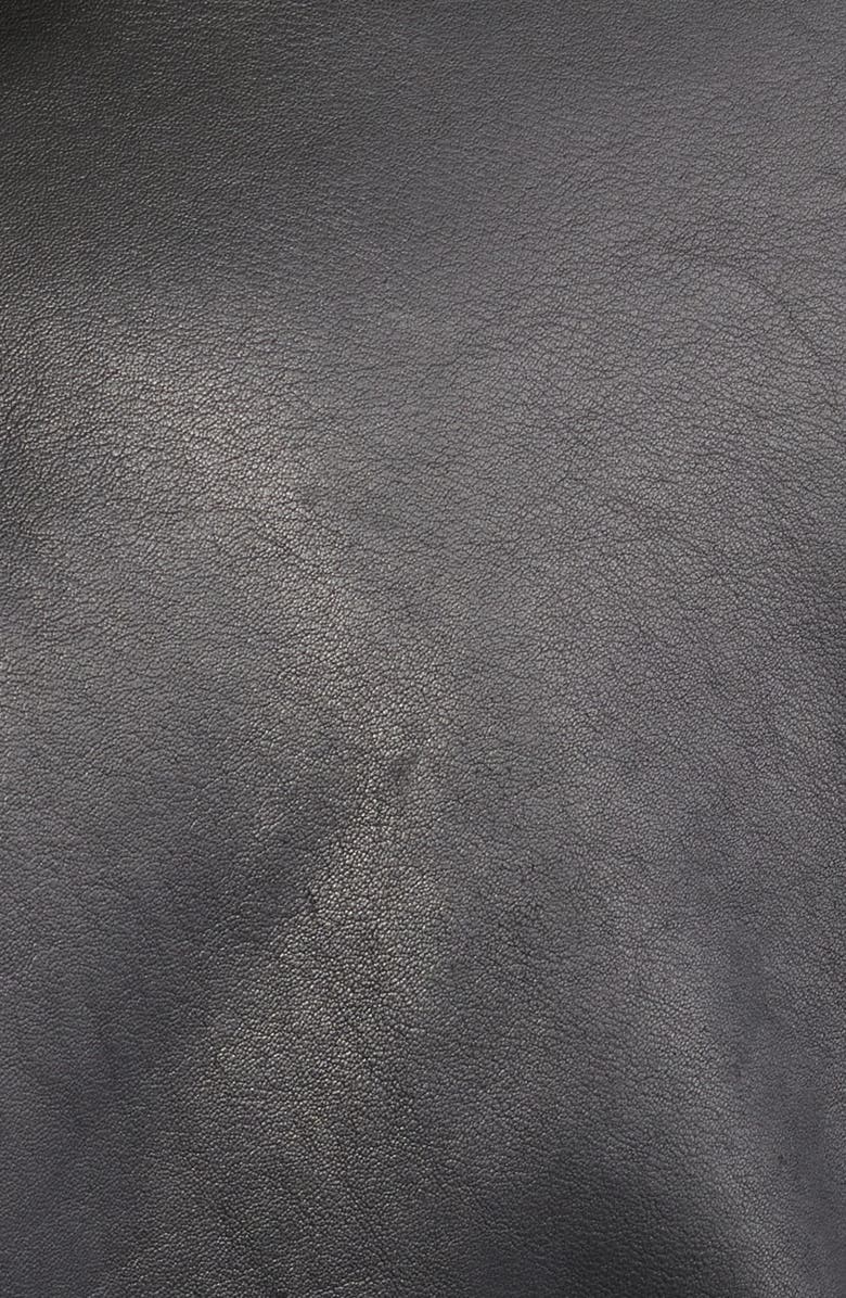 Schott NYC Cafe Racer Leather Jacket, Alternate, color, Black