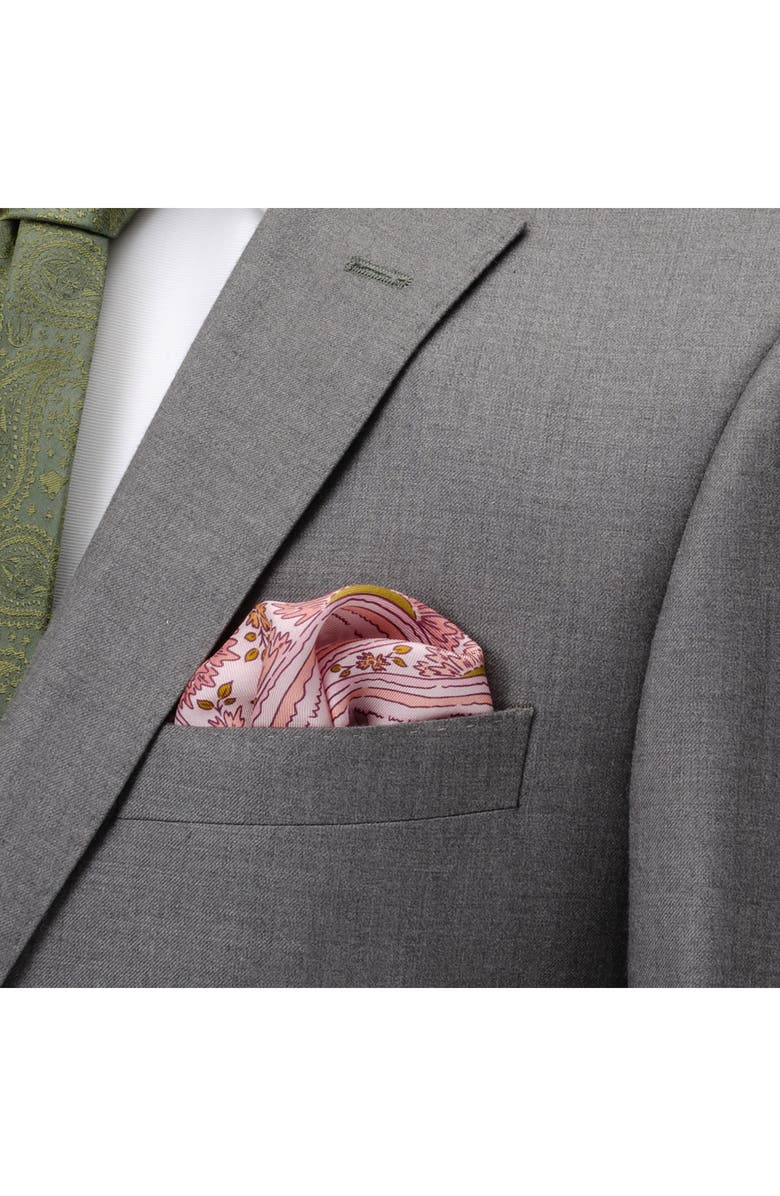 Cufflinks, Inc. Floral Paisley Silk Blend Pocket Square, Alternate, color, Pink