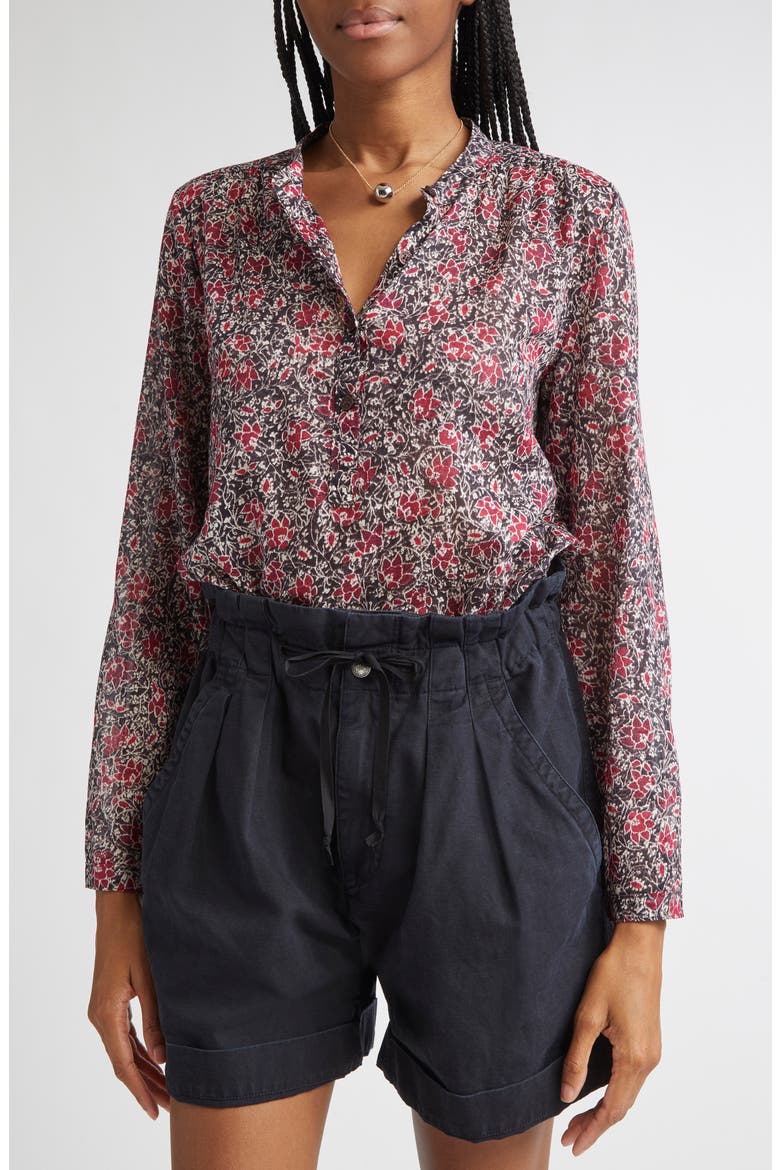 Maria Floral Cotton Top, Alternate, color, CRUSHED BERRY