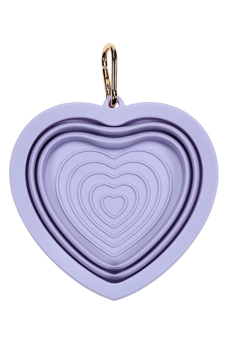 Heart Collapsible Bowl, Main, color, Lavender