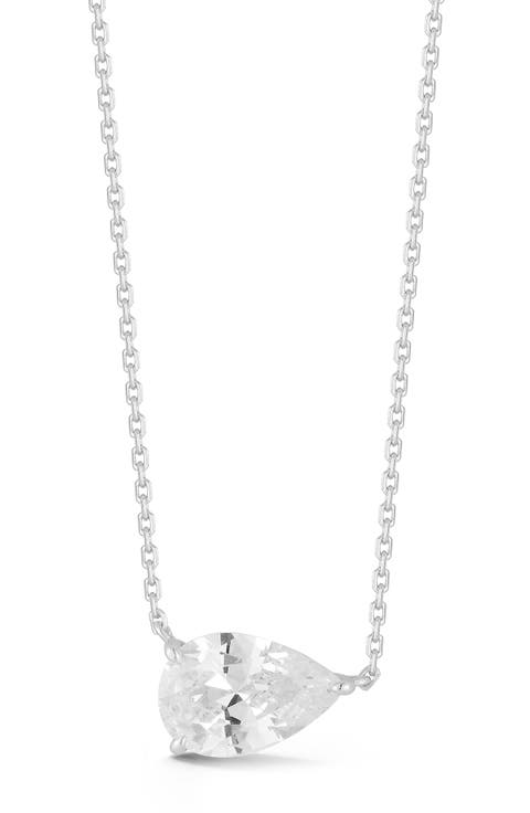 Pear Cubic Zirconia Pendant Necklace