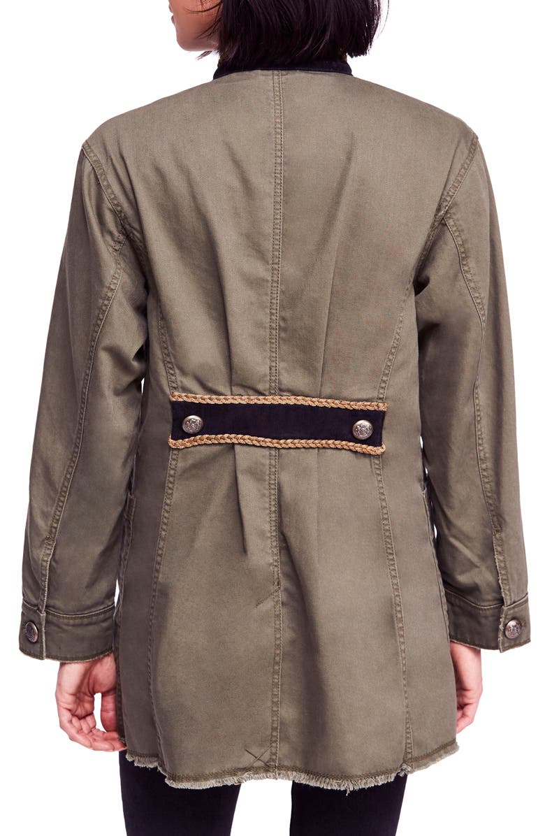 Free People Passenger Cotton Jacket, Alternate, color, Moss