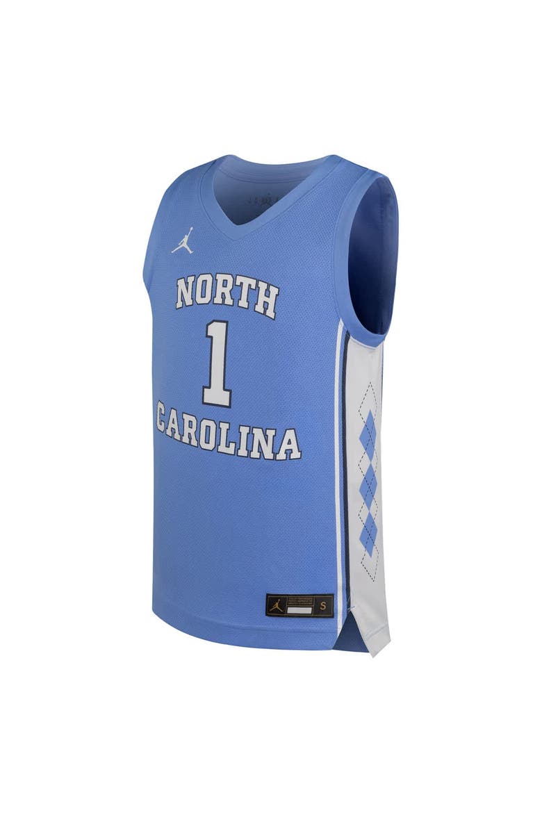 Youth Jordan Brand Carolina Blue North Carolina Tar Heels Replica Basketball Jersey, Alternate, color, Light Blue