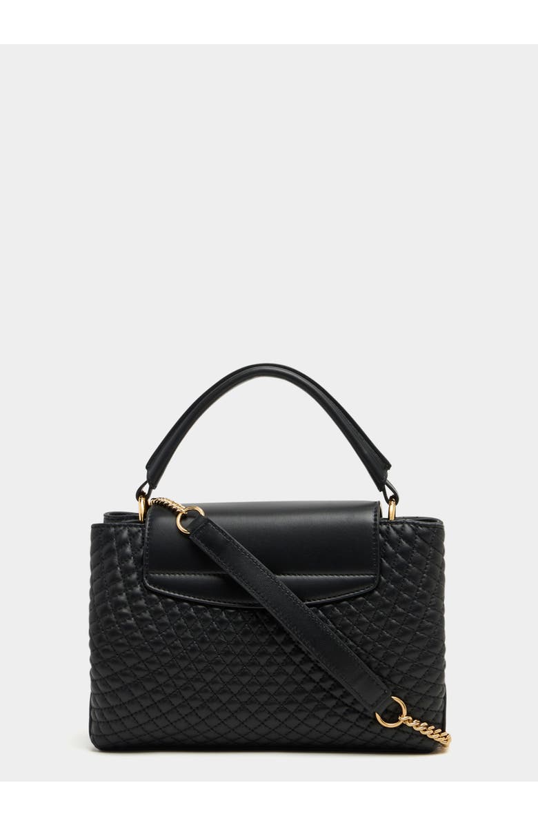 Bally Lock Me Small Top Handle Bag In Quilted Leather, Alternate, color, Black