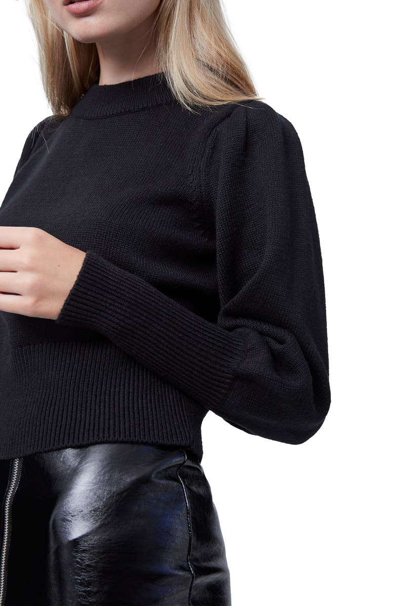 French Connection Puff Sleeve Crop Sweater, Alternate, color,