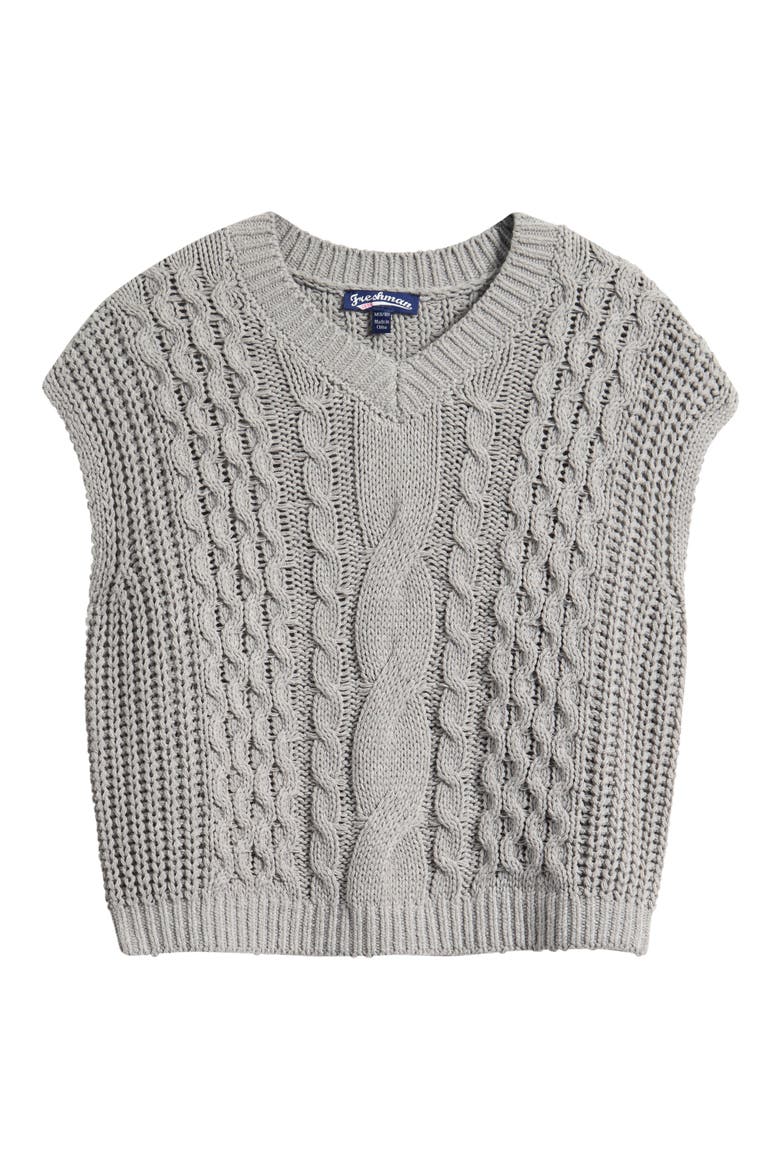 Kids' Cable Knit Sweater Vest, Main, color, GREY