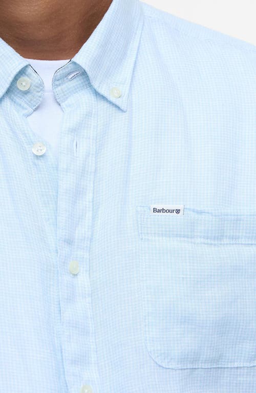 Shop Barbour Linton Regular Fit Linen Button-down Shirt In Ocean Sky