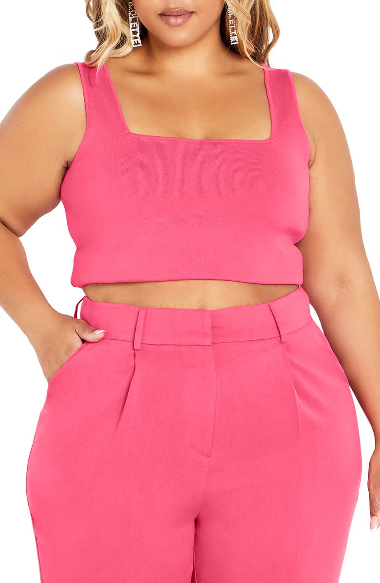 City Chic Lane Knit Tank, Main, color, Pink