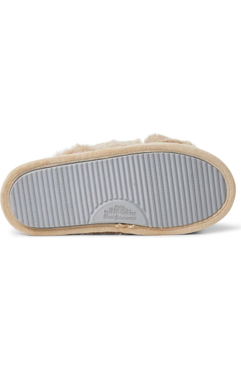 DEARFOAMS Jessica Furry Crossband Slide Slipper, Alternate, color, Latte