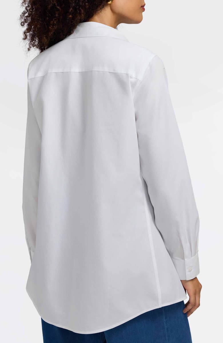 Foxcroft Cici Non-Iron Tunic Blouse, Alternate, color, White