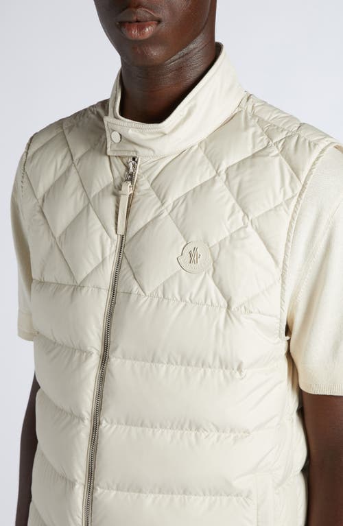 Shop Moncler Down Vest In Light Beige