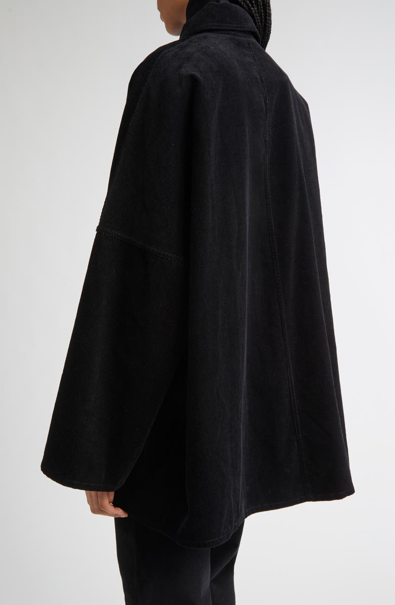 TOTEME Organic Cotton Corduroy Overshirt Jacket, Alternate, color, Black