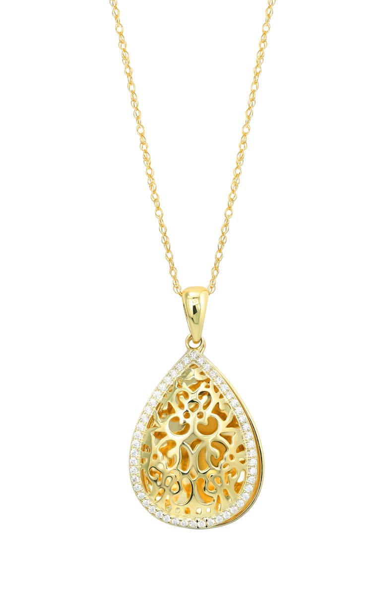 CANDELA JEWELRY Filigree Locket Pendant Necklace, Main, color, 