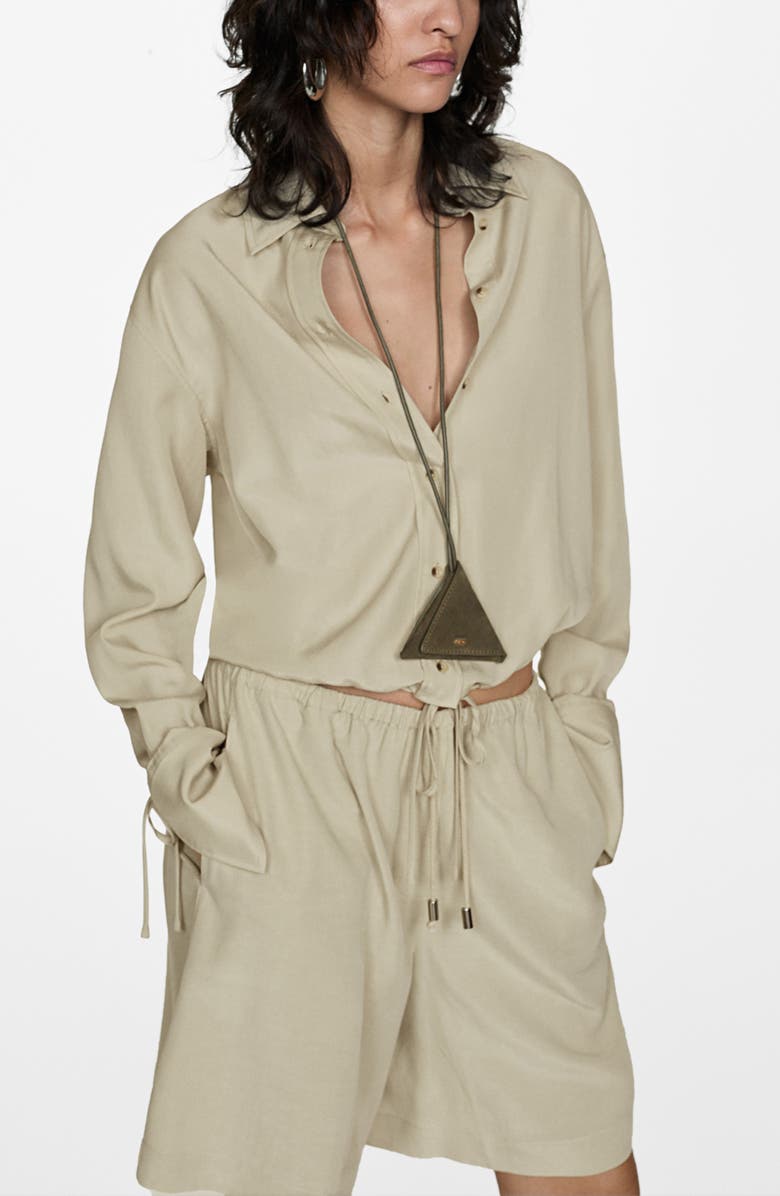 MANGO Wide Leg Bermuda Shorts, Alternate, color, 