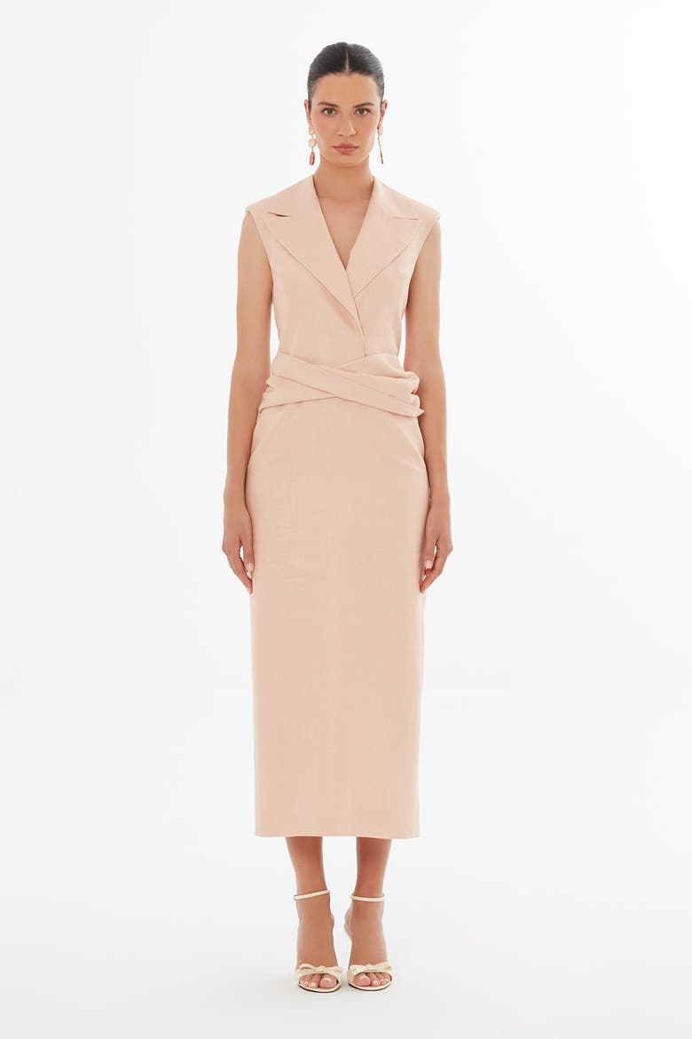 Pink Shoulder Padded Maxi Dress, Main, color, Pink