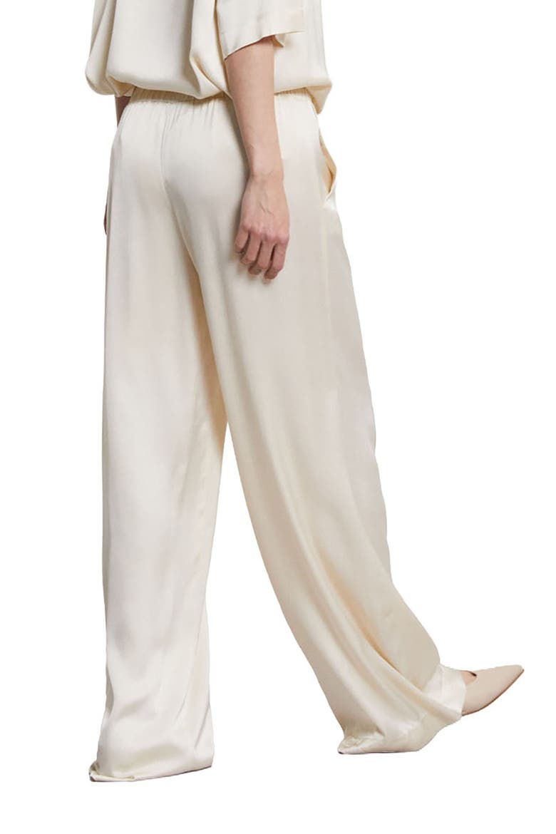 Viscose Palazzo Trousers, Alternate, color, Ecru