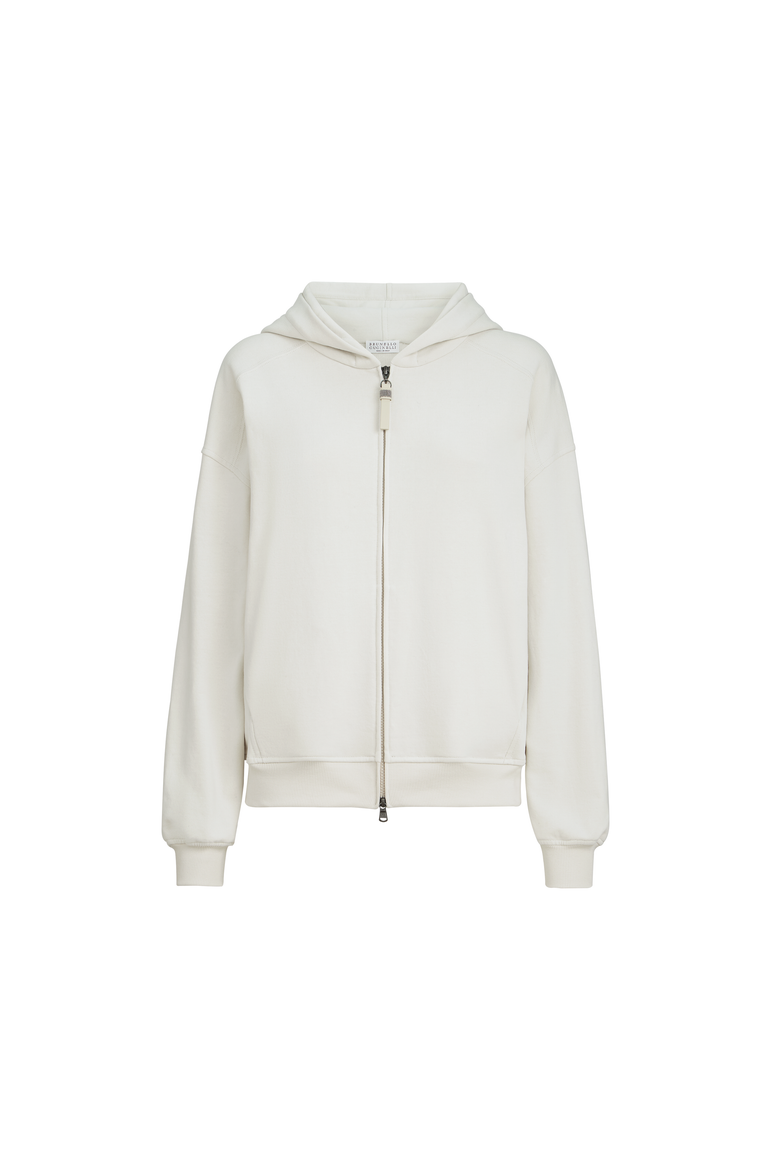 Smooth cotton French terry sweatshirt, Alternate, color, Milk