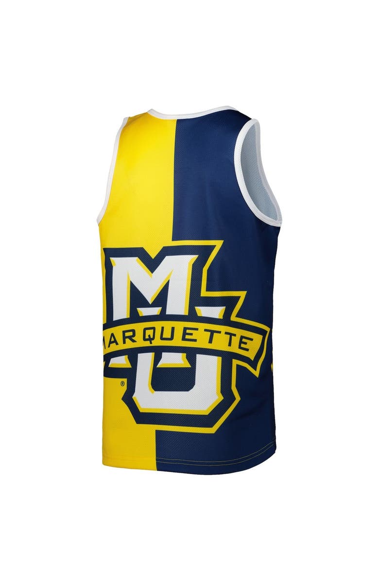 Mitchell & Ness Men's Mitchell & Ness Dwyane Wade Blue/Gold Marquette Golden Eagles Sublimated Player Tank Top, Alternate, color, 