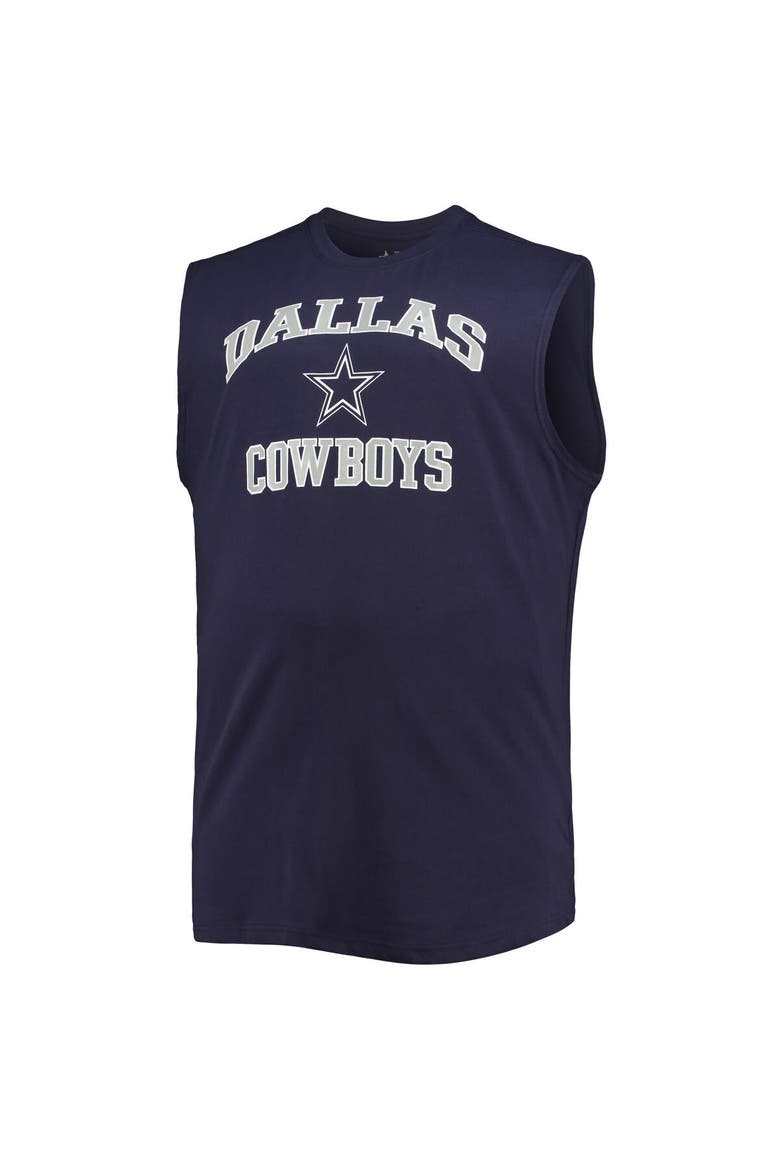 Men's Navy Dallas Cowboys Big & Tall Muscle Tank Top, Alternate, color, Navy
