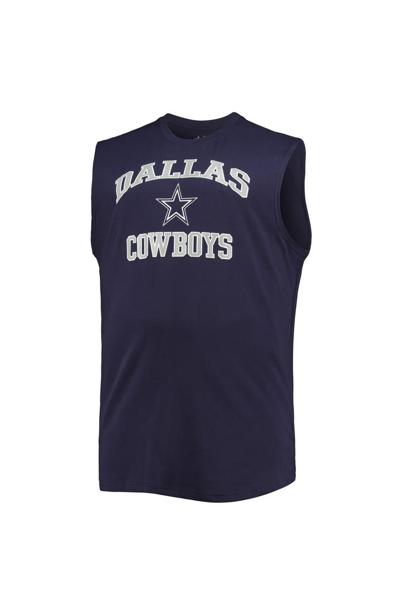 PROFILE Men's Navy Dallas Cowboys Big & Tall Muscle Tank Top, Alternate, color, 