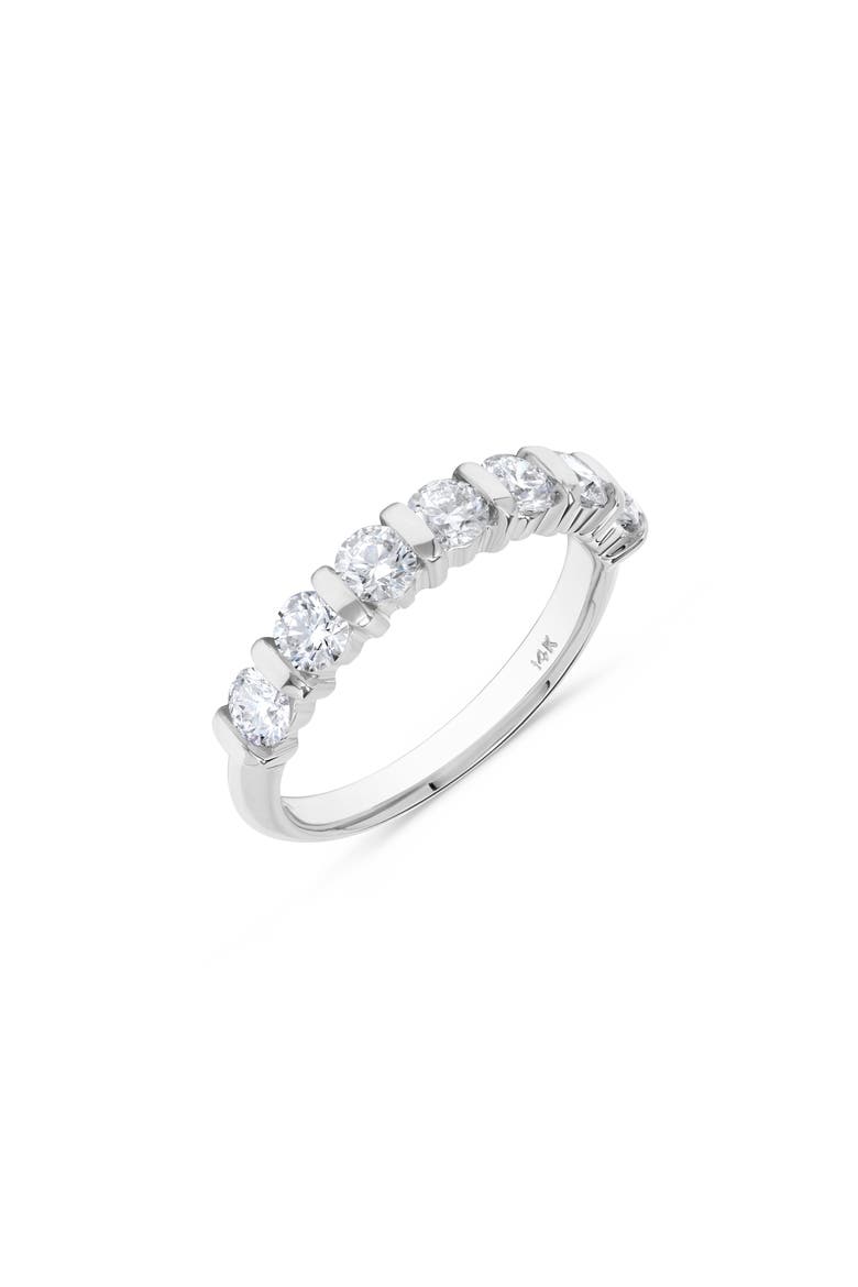 14K White Gold Bar Set Round Diamond Ring - 1.0ct., Main, color, WHITE GOLD