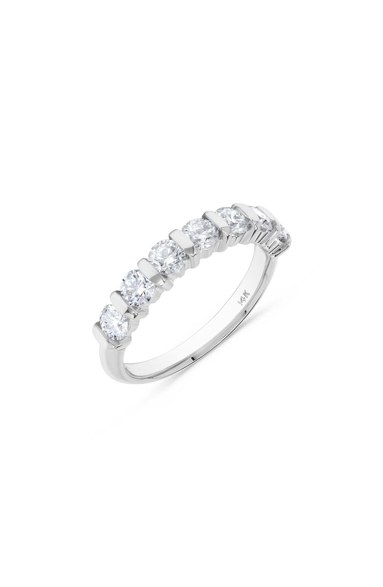H.J. Namdar 14K White Gold Bar Set Round Diamond Ring - 1.0ct., Main, color, 