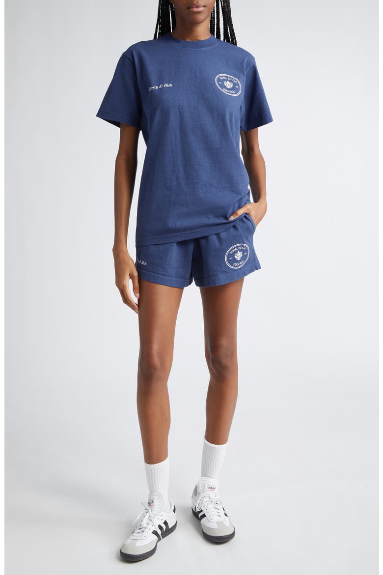Eden Crest Cotton Disco Shorts, Alternate, color, INDIGO