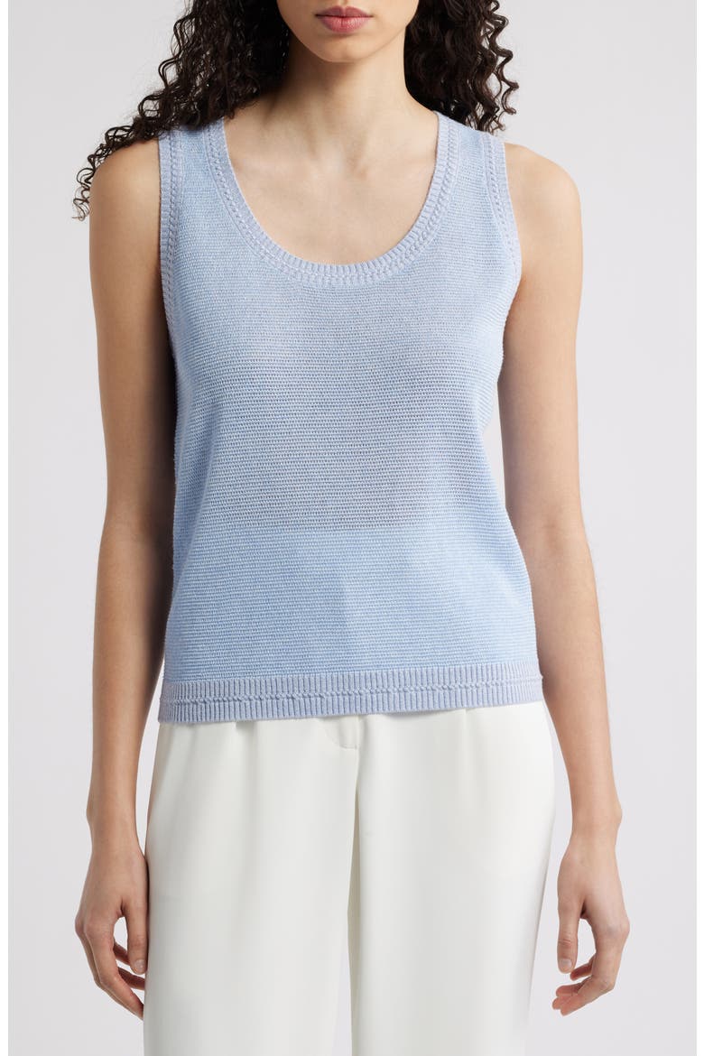 Metallic Sweater Tank, Main, color, LIGHT BLUE