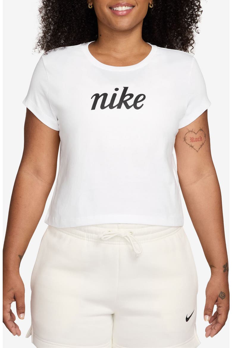 Sportswear Club Cotton Graphic T-Shirt, Main, color, WHITE/ BLACK