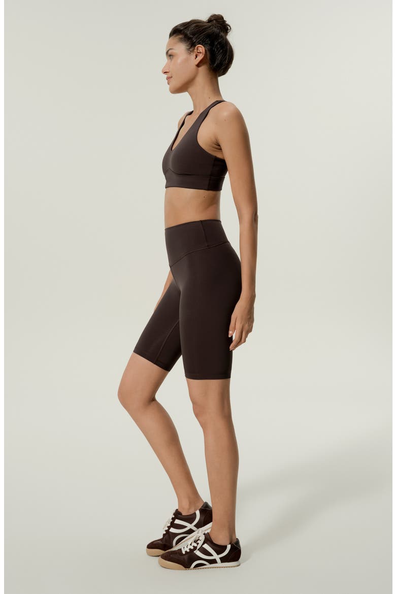 Women's Silk Contour Second Skin Biker Shorts, Alternate, color, Coffee Bean