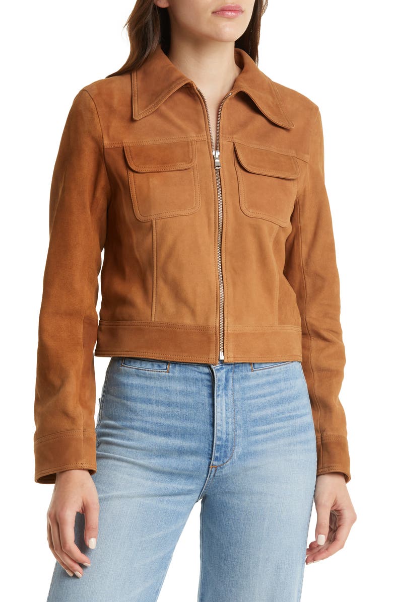 & Other Stories Crop Suede Jacket, Alternate, color,