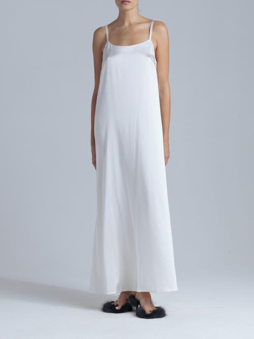 Alas Aphrodite Sleeveless Silk Maxi Dress In White